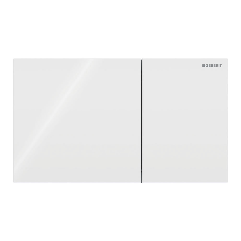 Cutout image of Geberit Sigma70 White Glass Dual Flush Plate